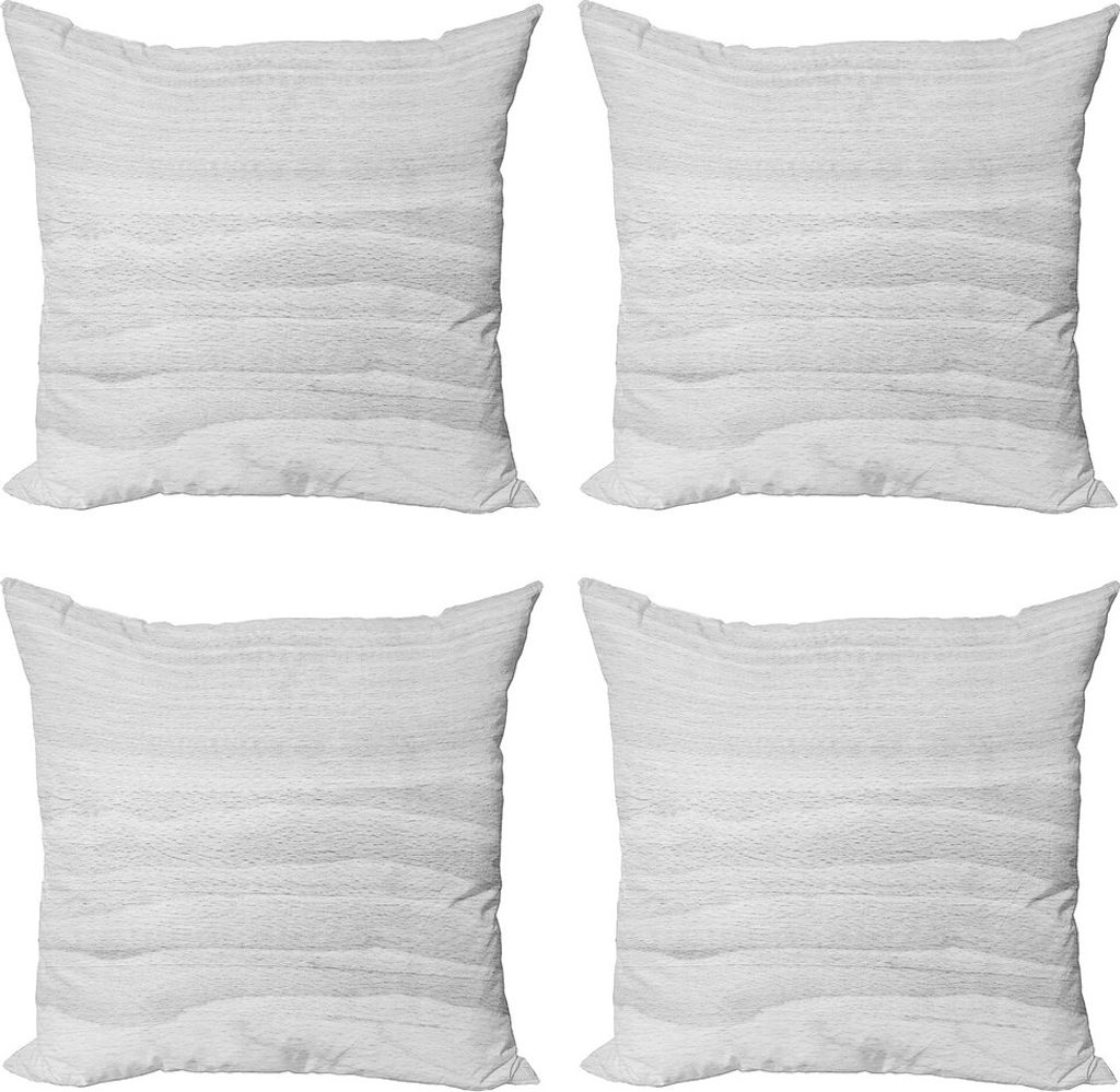 ABAKUHAUS Grau Kissenbezug Set (4 Stück), Close up Holzoberfläche, Moderner Doppelseitiger Digitaldruck, 40 cm x 40 cm, Blassgrau