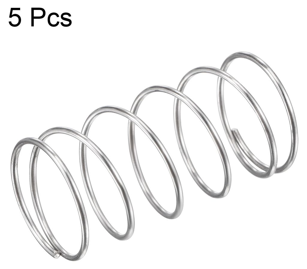 Druckfeder, 304 Edelstahl Druckfedern Silber Spiralfeder Stahlfeder 18mm OD 1mm Kabelgr??e 9mm Komprimierte L?nge 35mm L?nge 5,9N Tragf?higkeit 5 S...