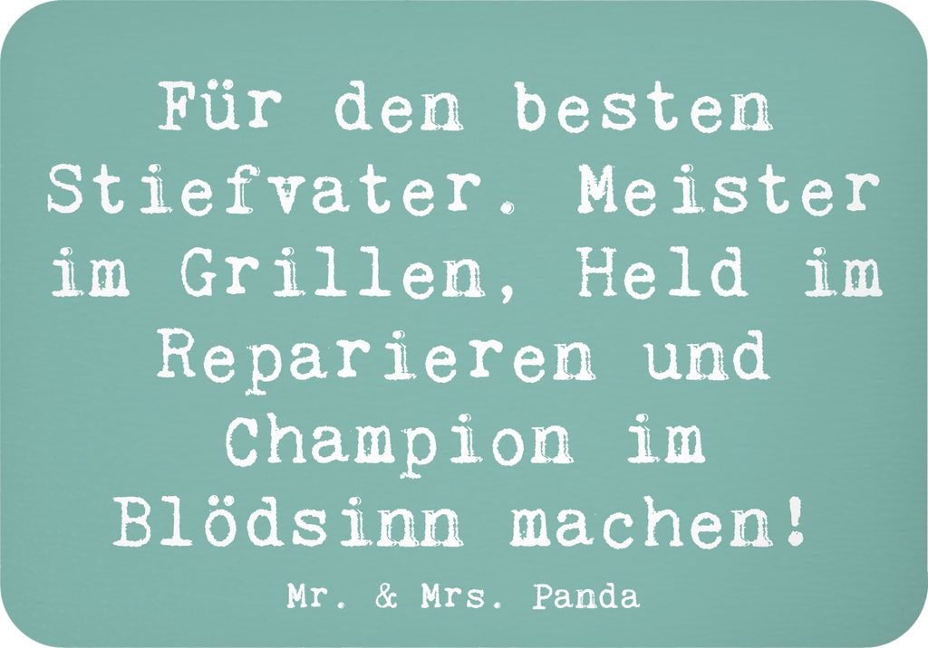 Mr. & Mrs. Panda magnet Spruch Bester Stiefvater - Meeresbrise - Geschenk, Liebvoll, whiteboardmagnet, handgemacht, haftmagnet, Kühlschrankmagnet,...