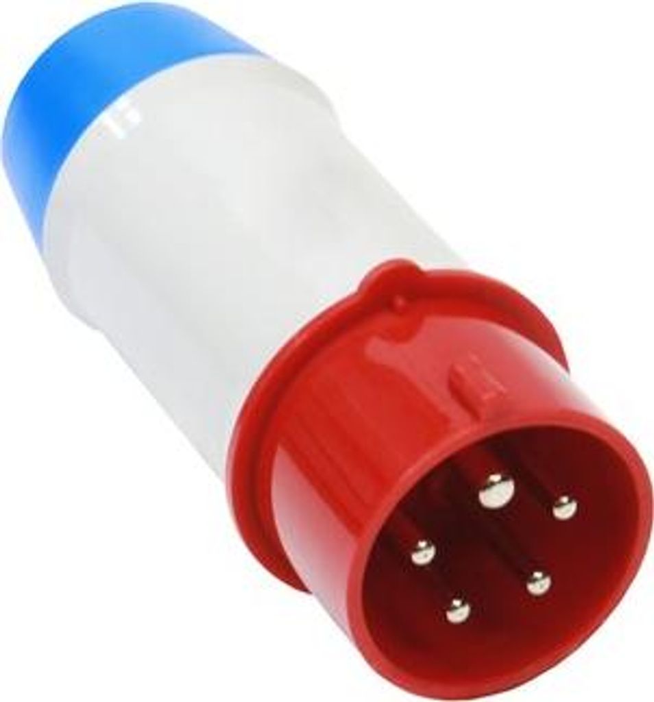 CEE-Adapter, CEE-Stecker 16 A, 5-polig, Schutzkontakt-Kupplung 230 V
