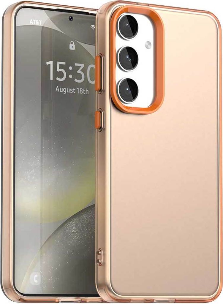 Handyhülle für Samsung Galaxy S23 FE Schlank Durchscheinend Matt Stoßfest Schutzhülle Orange