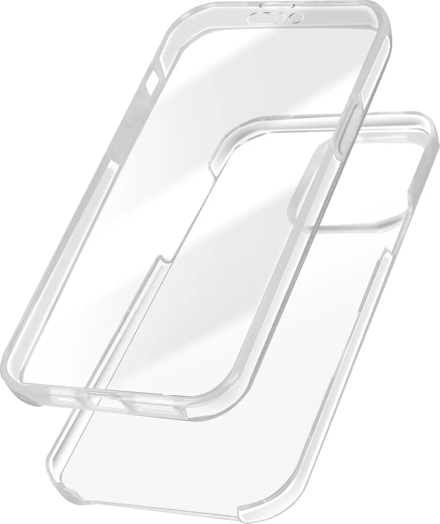 Avizar, Custodia antiurto per Apple iPhone 15, fronte + retro, trasparente