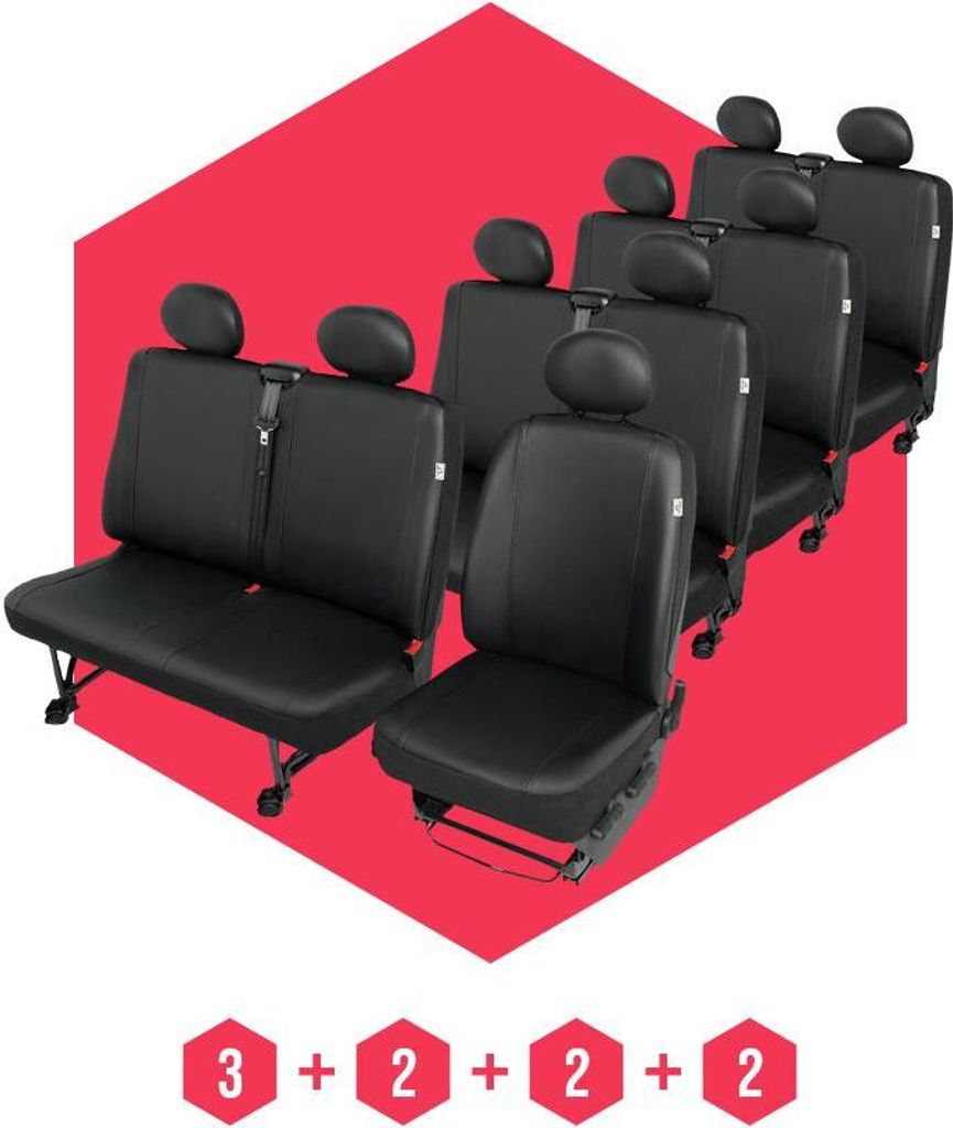 Sitzbezüge für VW T6 (15-) 9 Sitze SET Autositzbezüge Schonbezüge