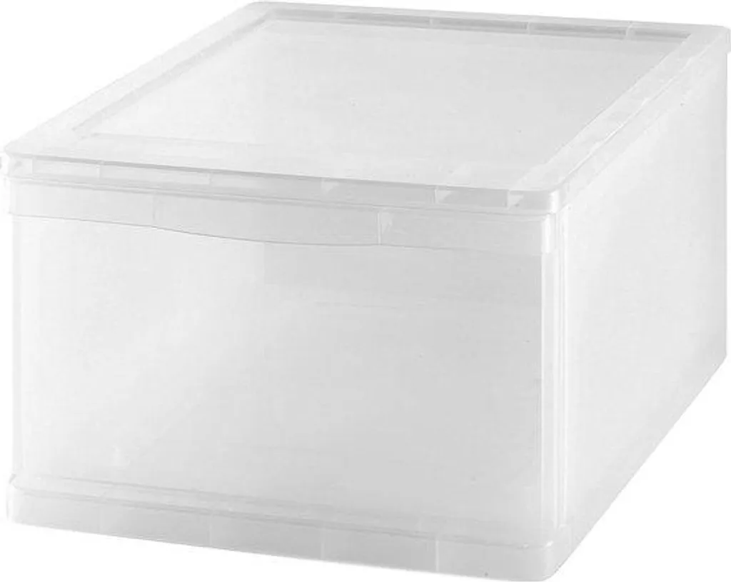 Bac de rangement à tiroir coulissant 20 litres en plastique cristal