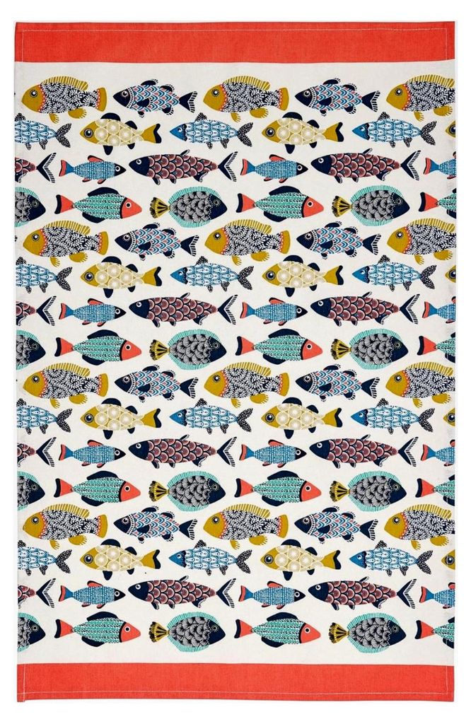 Geschirrtuch für das Aquarium, 100 % Baumwolle, mit buntem Fischtier-Design, Küchen- und Kochgeschenke für Bäcker und Köche, Haushaltswaren un...