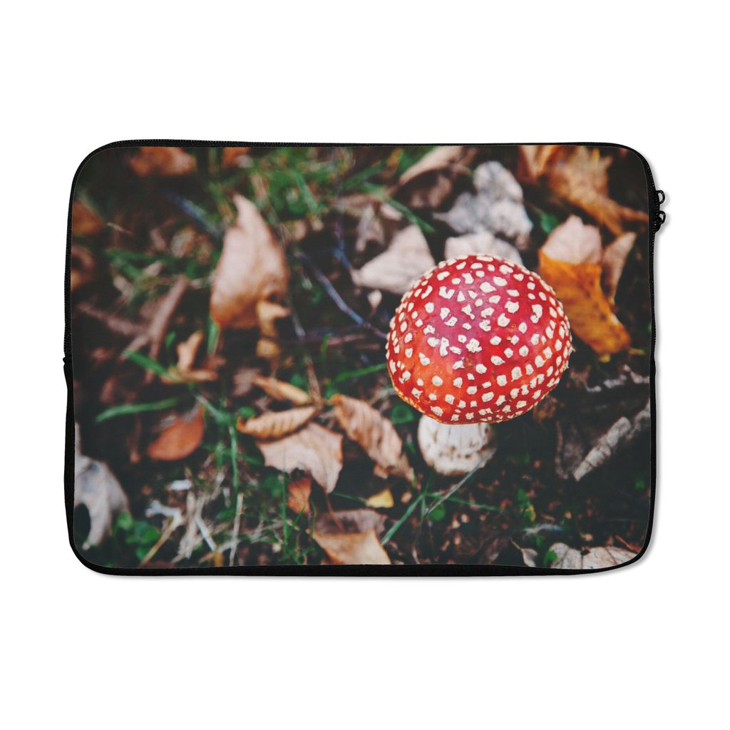 MuchoWow Laptop Hülle 14 ZollHerbst - Pilz - Blätter - Natur Laptoptasche - Laptoptasche - Stoßsicher - Schutzhaube
