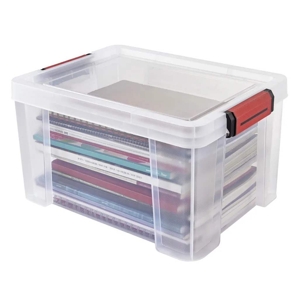 Bac de rangement en plastique transparent 17L CLIP'N STORE empilable - 4
