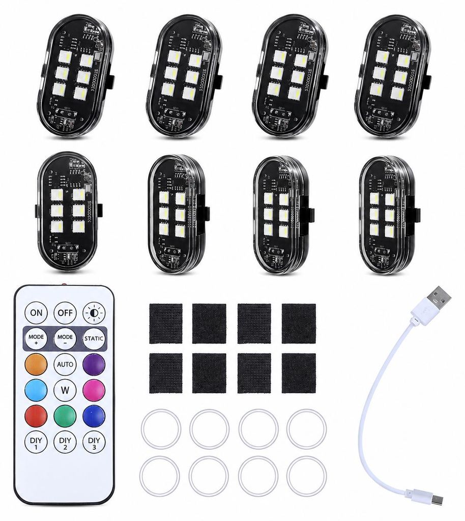 LED Warnlicht mit Fernbedienung, RGB Stroboskoplicht USB Produktbild 