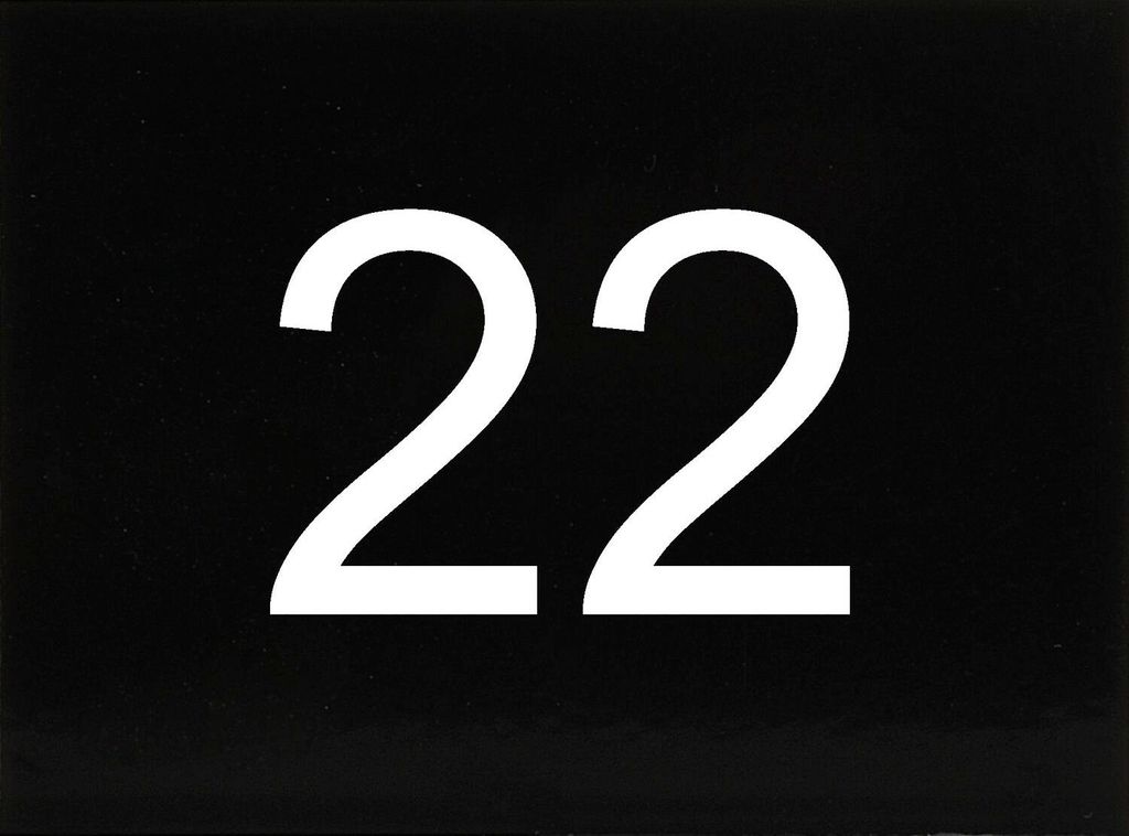 Nummernschild selbstklebend, 40 x 30 mm, Type 22, Kunststoff schwarz glänzend