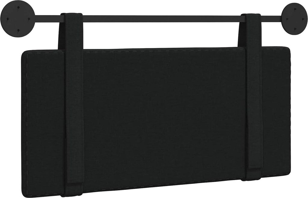 vidaXL Hängevorderseite Wandmontiert Uni Schwarz 90 x 55 x 5 cm Stoff