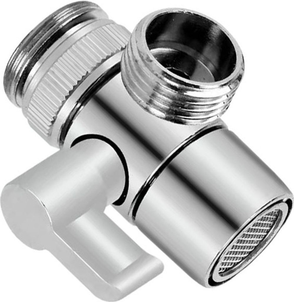 INF Wasserhahn-Umlenkventil M22 auf F1/2+F3/4+M24+M26+M28 Adapter - Silber