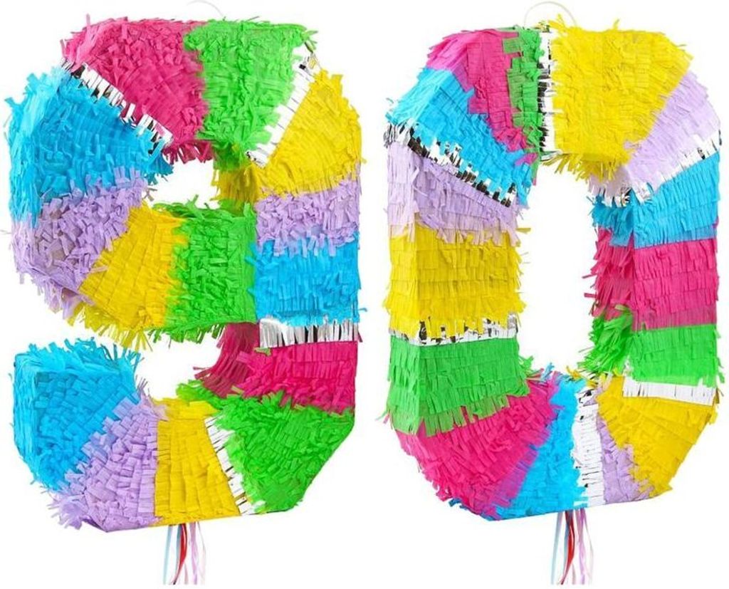 Pinata Zahl 90 bunt pastell