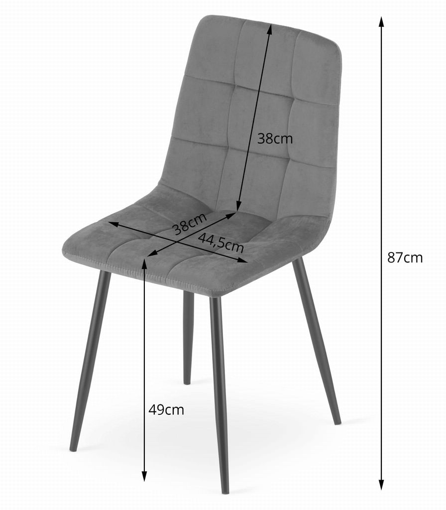 Sedia KARA - velluto beige / gambe nere x 3 Immagine del prodotto 