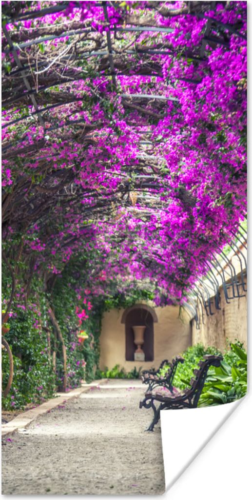 MuchoWow Poster Tunnelartige Pergola 75x150 cm - Dekoration für die Wände