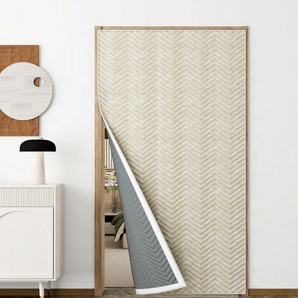 Tenda Porta Beige Invernale 70x200 cm | Isolamento Termico Spesso