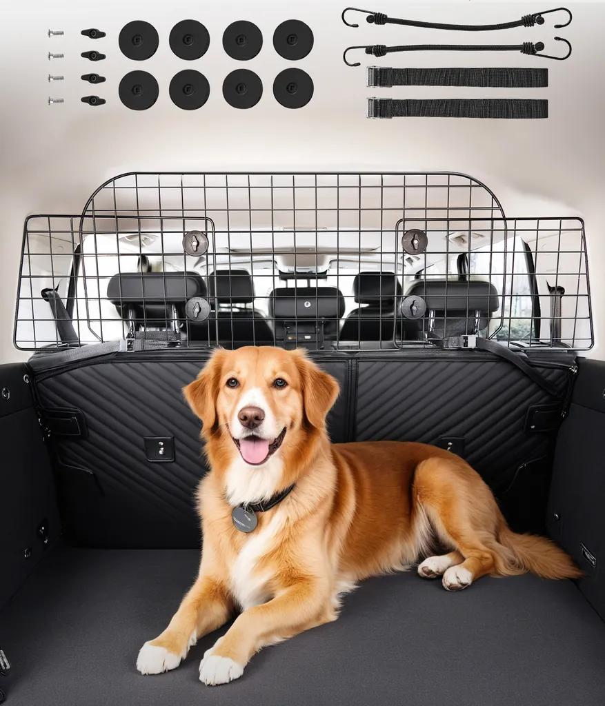 Griglia per auto per cani VEVOR, griglia divisoria regolabile, griglia per cani 1525 mm per sedili posteriori in rete metallica, griglia universale per auto per veicoli SUV e camion