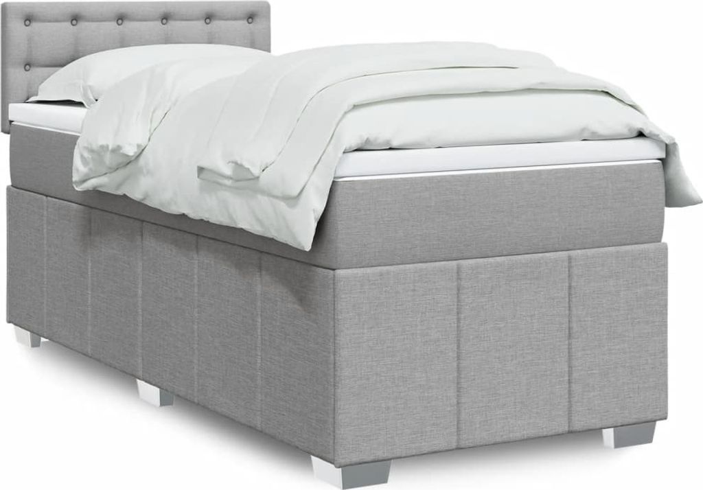Maison Exclusive - Boxspringbett mit Matratze Hellgrau 90x190 cm Stoff