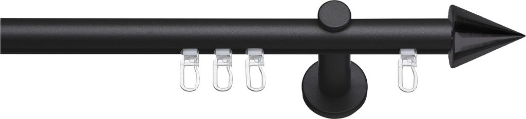 SN Deco - Innenlaufgarnitur Pisa, 16 mm, 1-Lauf, schwarz, 100 cm