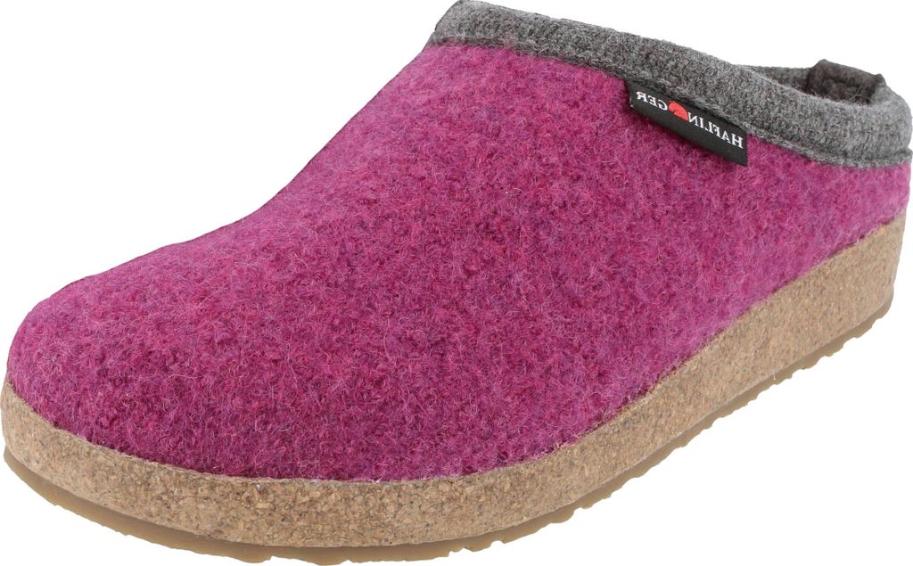 Haflinger Damen Herren Pantoffel Filz Hausschuh Grizzly Panda 721004, Größe:42 EU, Farbe:Pink