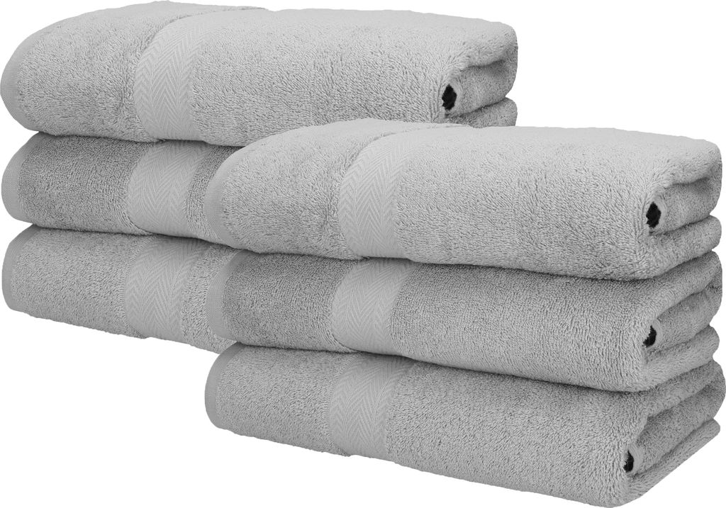 Betz 6 Stück Saunatücher 70 x 200 cm PREMIUM 100% Baumwolle Badetuch Liegetuch Strandtuch Farbe: silber