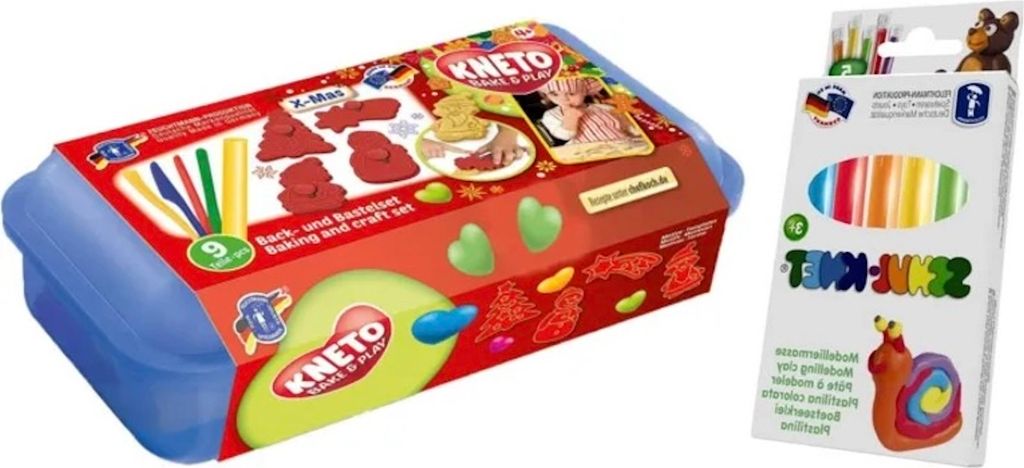 Feuchtmann Spielzeug Backen Ausstechform 9-tlg KNETE X-Mas mit Schnul-Knete set für kinder ab 4 Jahren