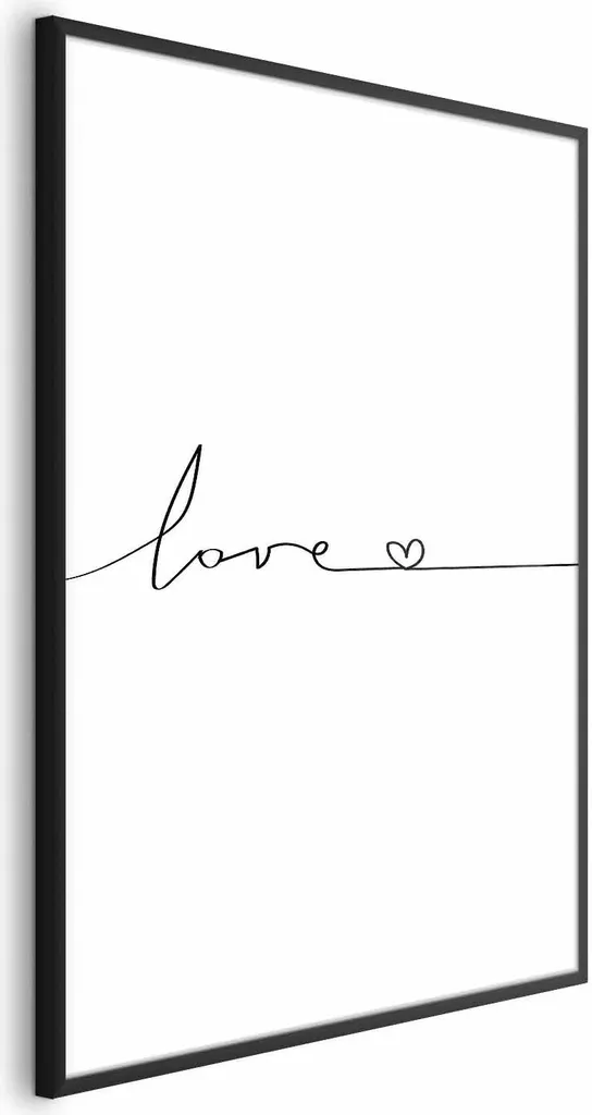 Quadro Love Everywhere 40x60 - Cornice Nera Minimal per Casa