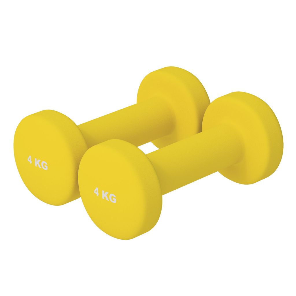 GORILLA SPORTS Neopren Kurzhanteln - 2er Set, 2x4kg, rutschfest - Hanteln, Gewichte, Hantelset, Dumbbells, Gymnastikhanteln, Fitness