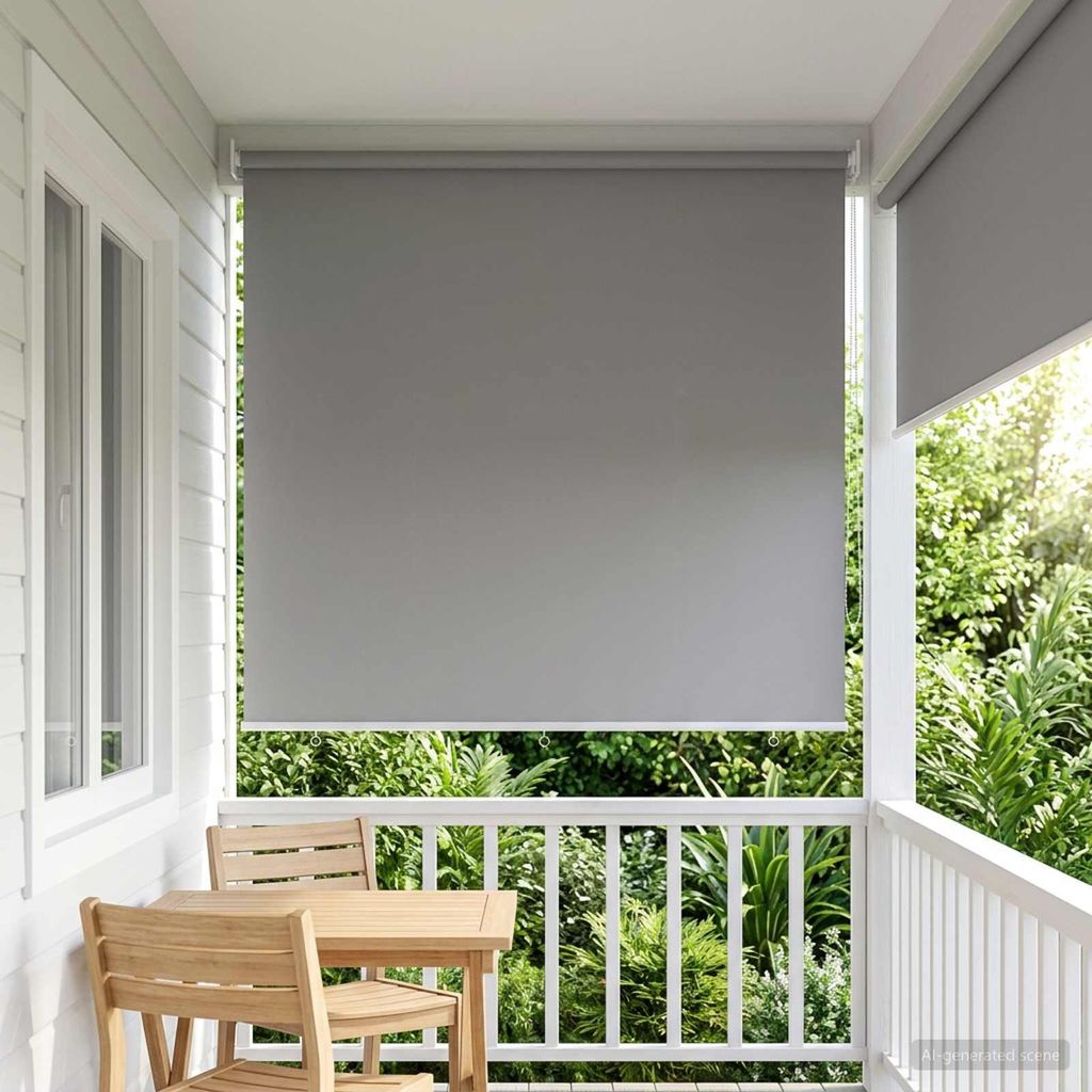 Rollo mit UV-Schutz Hellgrau 160 x 230 cm Polyester