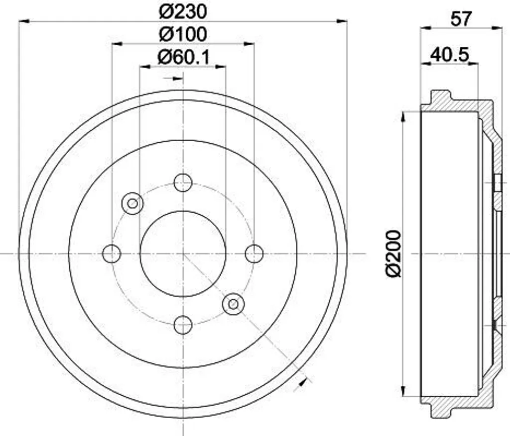 Tambour de Frein Haute Résistance HELLA 8DT 355 303-371 en Fonte OE