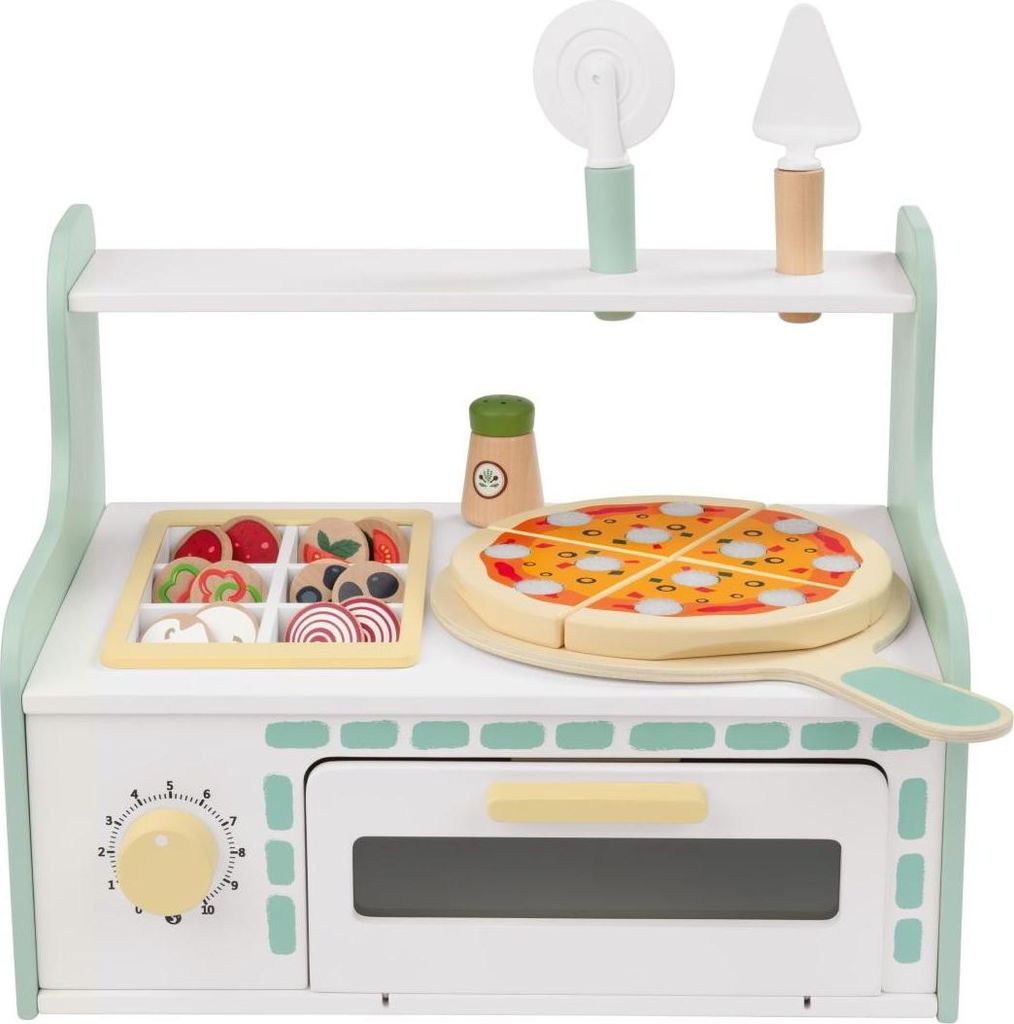 LUPILU Holz Spielzeug Pizzaofen Kinderküche Zubehör Klettverschluss 20-teilig
