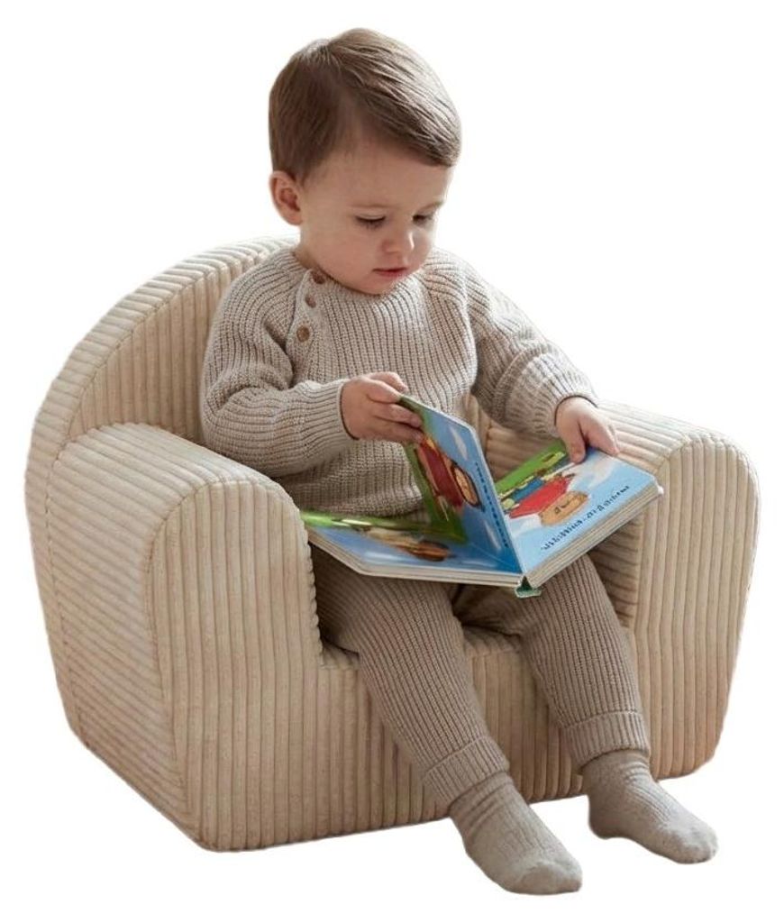 Neu Baby cremefarbener Sessel aus Kord Produktbild 