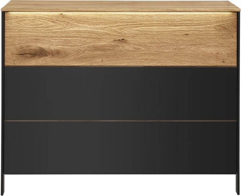 Kommode Berlin 105 x 84 x 42 cm Natur Schwarz Produktbild 