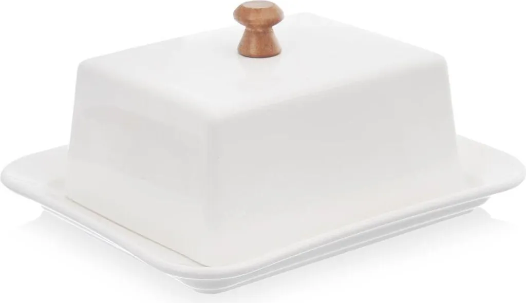 Scatola Portaburro Porcellana e Legno - Simpatica e Pratica per Casa