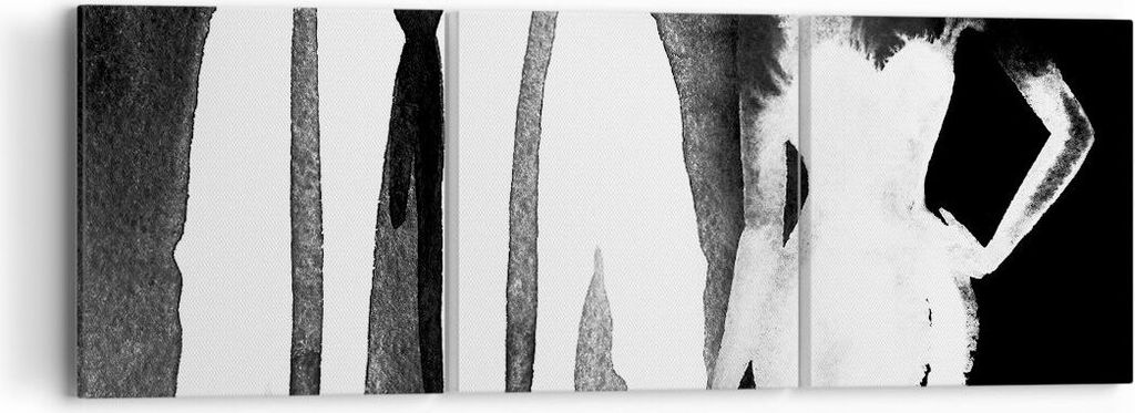 Bild auf Leinwand - Leinwandbild - 3 Teile - Frau Mann - 90x30cm - Wand Bild - Wanddeko - Wandbilder - Leinwanddruck - Bilder - Kunstdruck - Wandde...