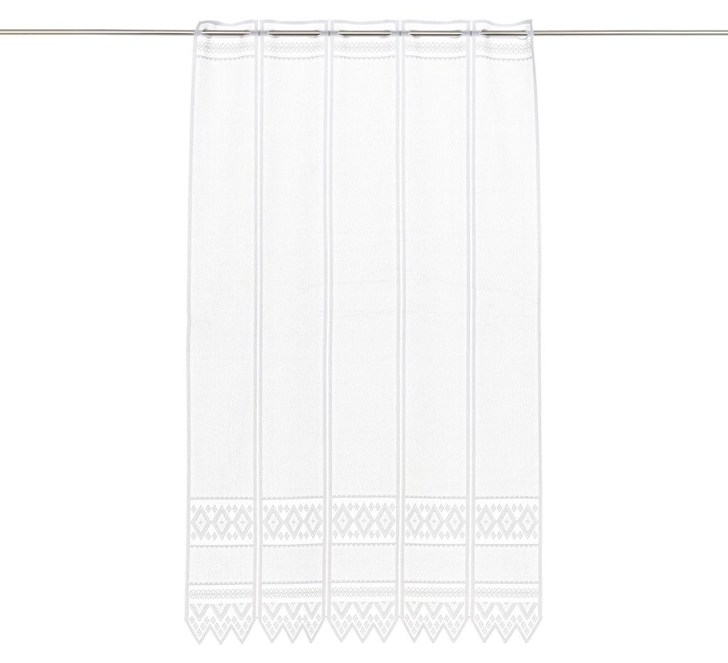 Gardinen Kranzusch Scheibengardine Jacquard grafisch 120x130 cm H/B Weiß Bistrogardine Vorhang Küche 1er Pack