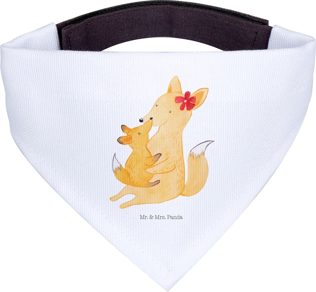 Mr. & Mrs. Panda Hunde Halstuch Fuchs Mama - Weiß - Geschenk, Schoß, Für, Mami, Dreieckstuch, Hund, Bandana, Muttertag, Mutter
