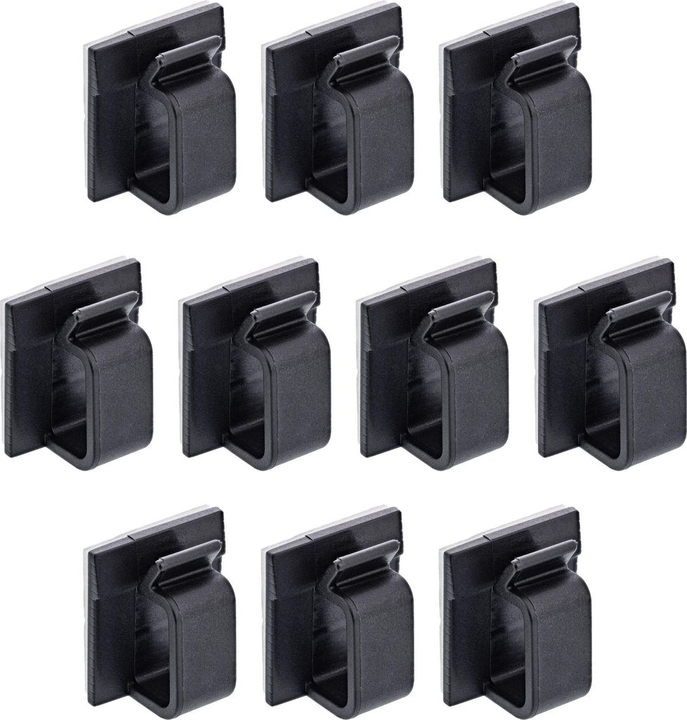 InLine 10er-Pack XL-Klebeleitungswagen, Nylon, 3M-Klebepad