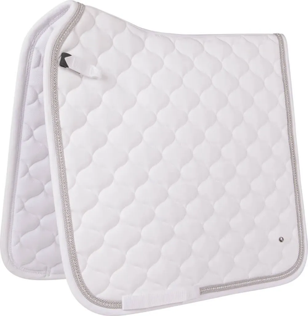 Tapis de dressage blanc pailleté QHP Sparkle taille poney élégant
