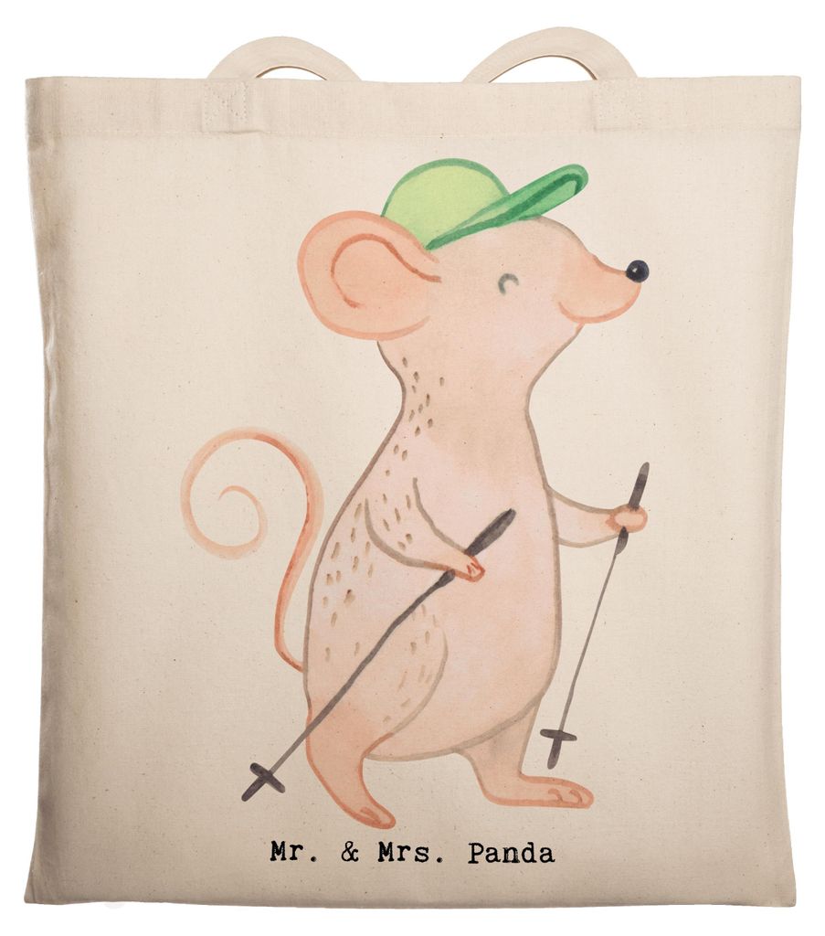Mr. & Mrs. Panda Tote Bag Maus Walking - Transparent - Geschenk, Schultasche, Walken, Tasche, einkaufsshopper, Laptoptasche, Spazieren gehen, Stoff...