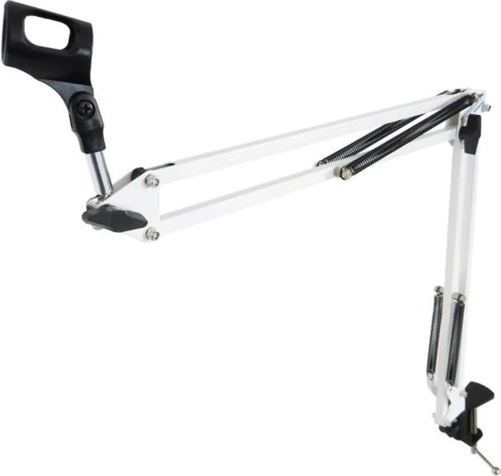 Supporto Microfono Tavolo Bianco Keepdrum NB35 WH Braccio Orientabile