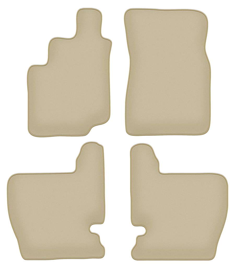 Velours-Fußmatten PREMIUM beige passend für Daewoo Musso (1993-2005, SUV) – mit Befestigungen – passgenau