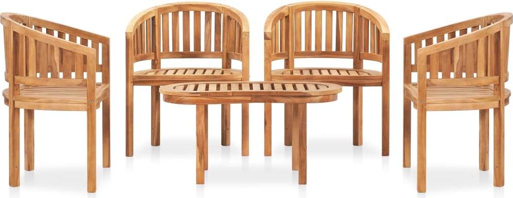 vidaXL 5-tlg. Garten-Lounge-Set Massivholz Teak