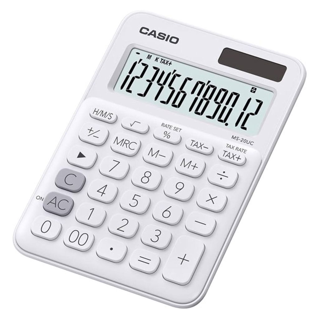 Casio 163410 Calcolatrice MS 20UC WE Desktop di Base Bianco Immagine del prodotto 