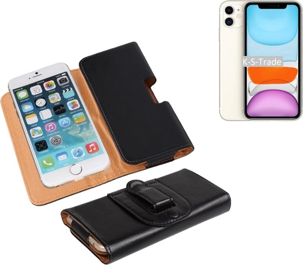 K-S-Trade Schützhülle Handyhülle kompatibel mit Apple iPhone 11 Holster Gürtel Tasche Schutzhülle Handy-Tasche Smartphone Case Seitentasche