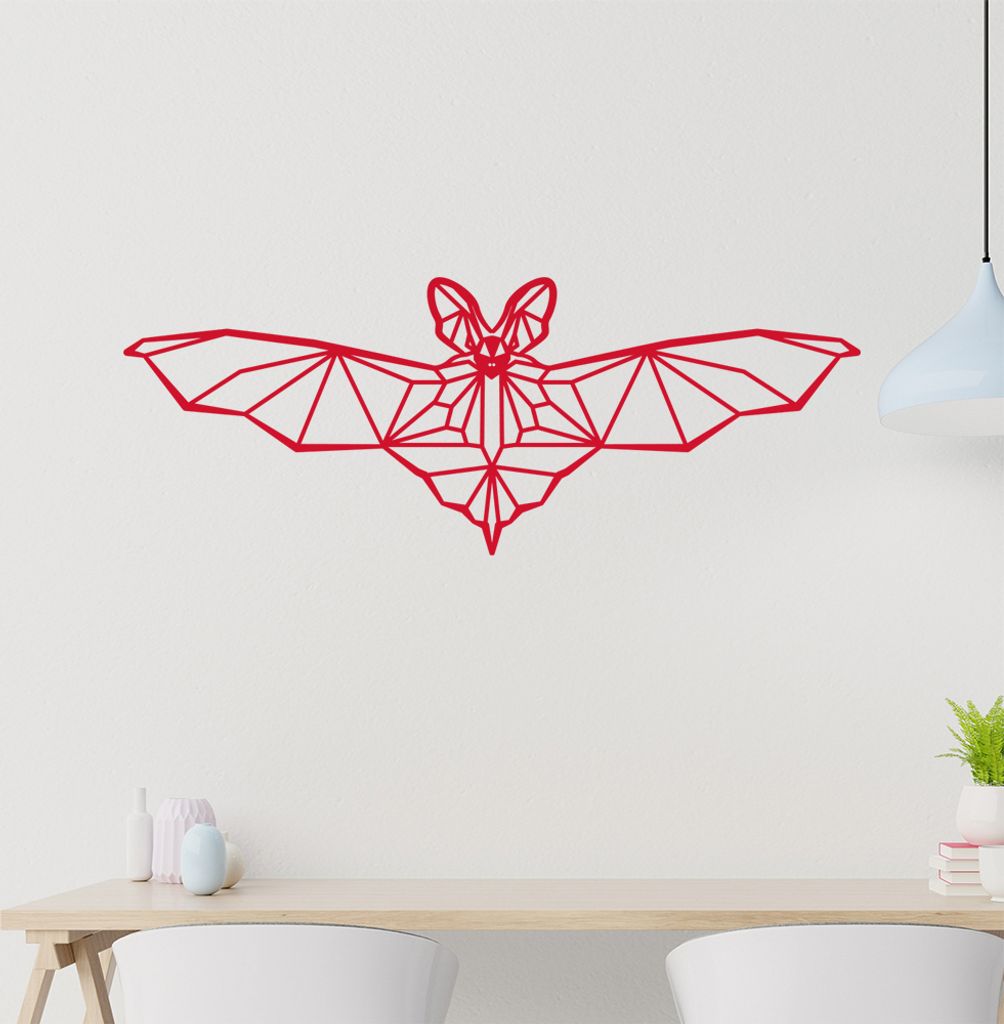 Fledermaus Polygon Wandtattoo Wandaufkleber Wall Sticker - Dekoration, Küche, Wohnzimmer, Schlafzimmer, Badezimmer