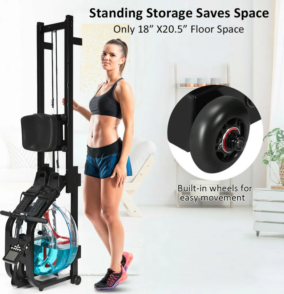 Rameur à Eau CF223 Résistance Ajustable et Écran LCD pour Cardio Training