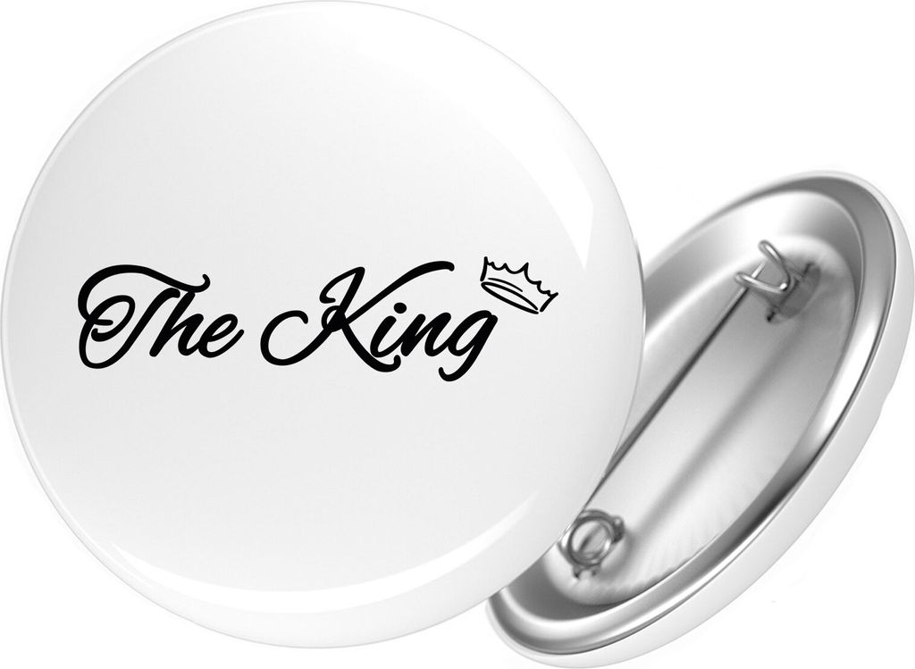 Huuraa Button The King Krone 59mm rund mit Sicherheitsnadel Ansteckbutton Geschenkidee