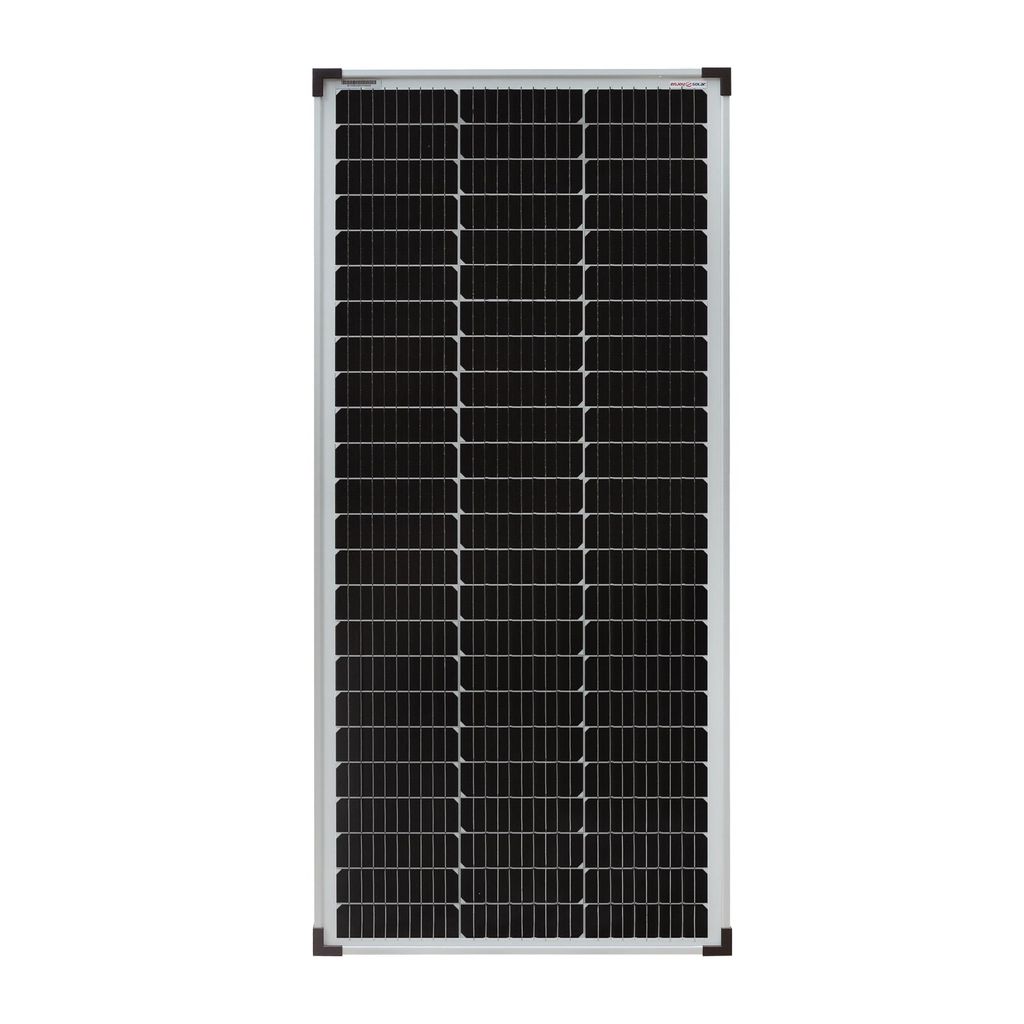 enjoy solar Solarpanel klassisches monokristallines Solarmodul 100W 36V (silberner Rahmen), 166mm Perc-Zellen, 0% MwSt.