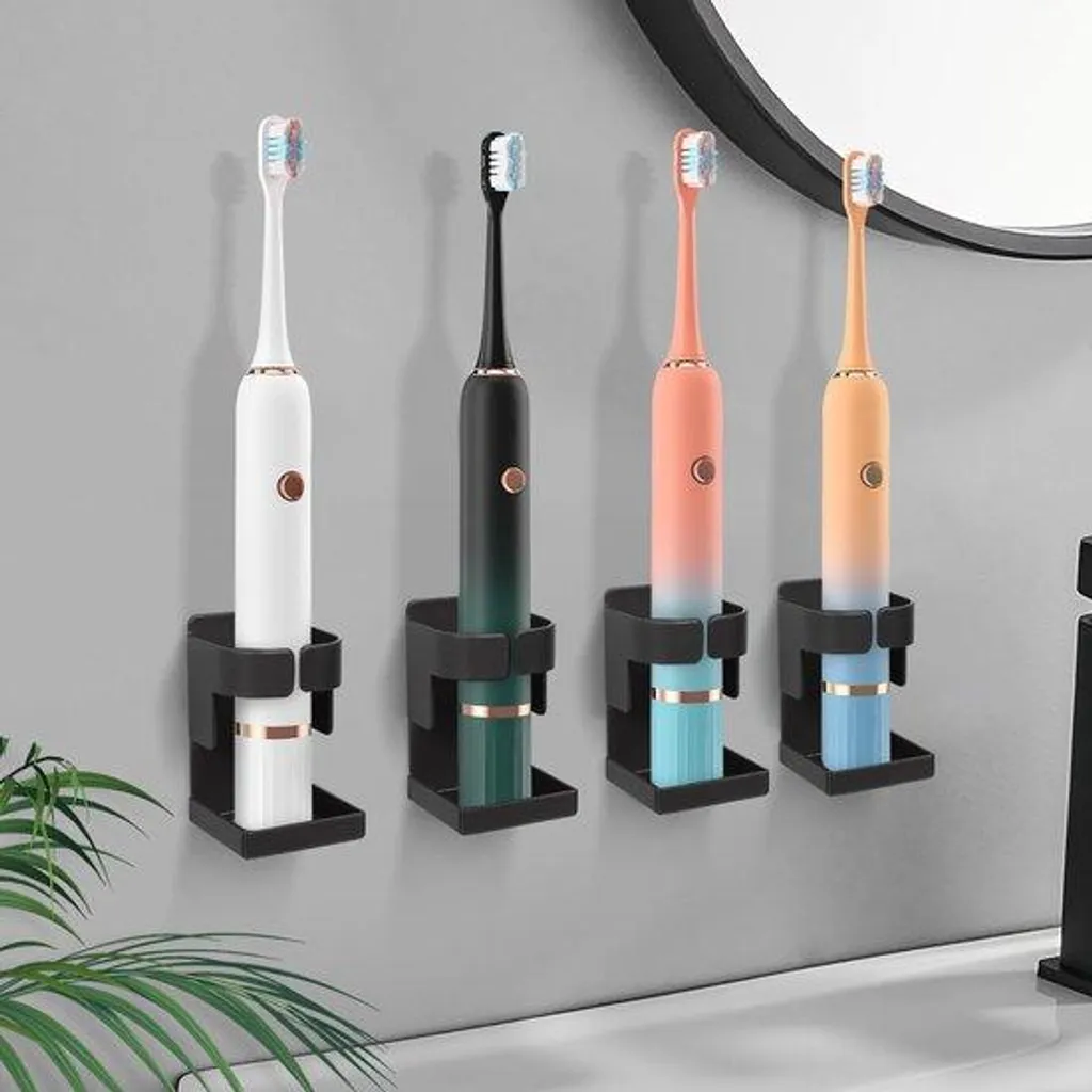 Support brosse à dents électrique mural en aluminium - Set de 4