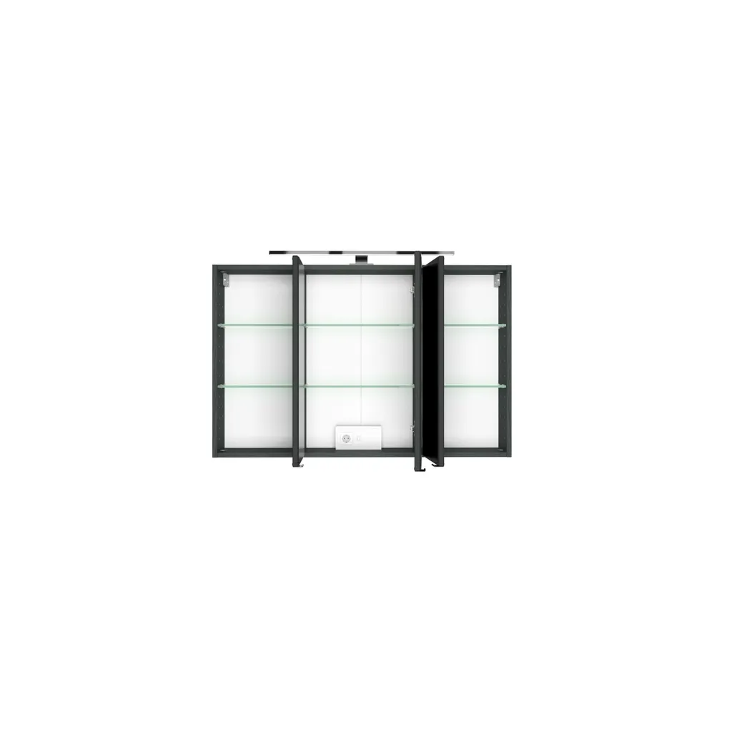 Armoire de toilette bois Florida 120cm gris graphite - Miroir triple